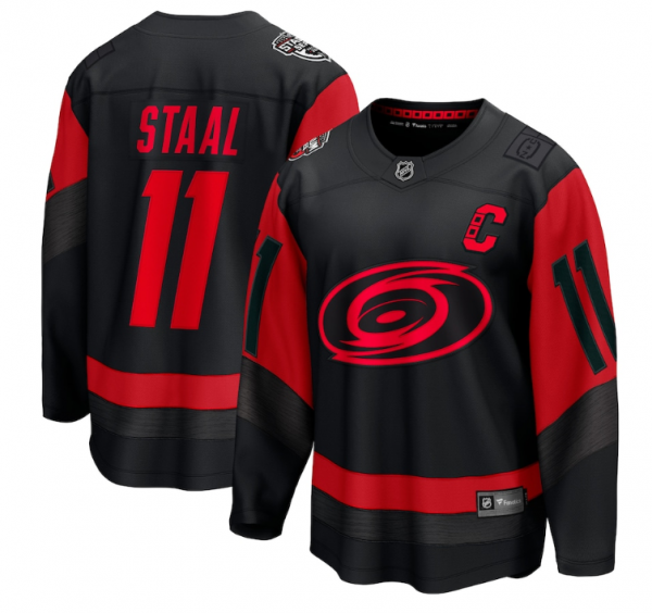 Men Carolina Hurricanes #11 Jordan Staal Black Red Stadium Series Breakaway Stitched Jersey