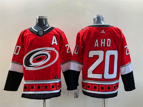 Men Carolina Hurricanes #20 Sebastian Aho Red Stitched Jersey