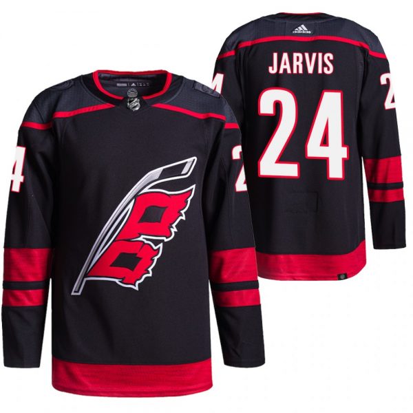 Men Carolina Hurricanes #24 Seth Jarvis Black Stitched Jersey