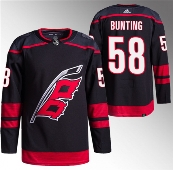 Men Carolina Hurricanes #58 Michael Bunting Black Stitched Jersey