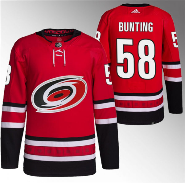 Men Carolina Hurricanes #58 Michael Bunting Red Stitched Jersey