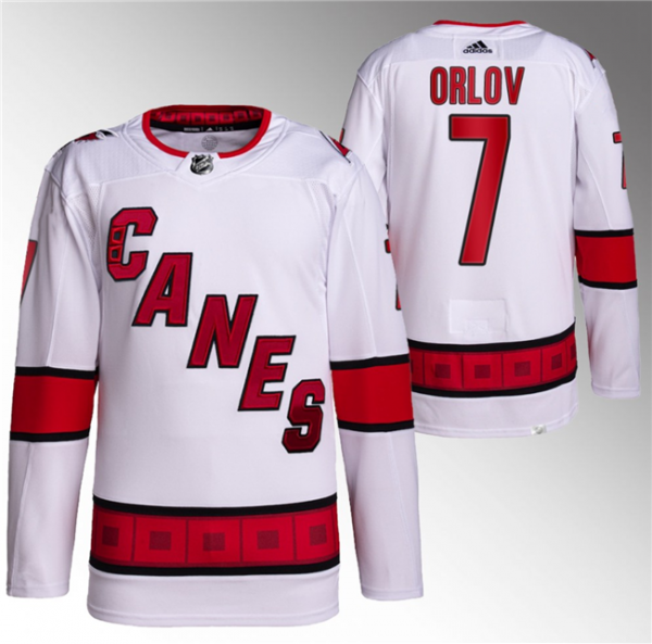 Men Carolina Hurricanes #7 Dmitry Orlov White Stitched Jersey