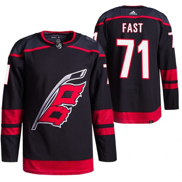 Men Carolina Hurricanes #71 Jesper Fast Black Stitched Jersey