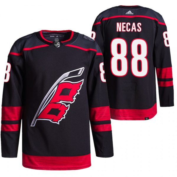 Men Carolina Hurricanes #88 Martin Necas Black Red Stadium Series Breakaway Stitched Jersey