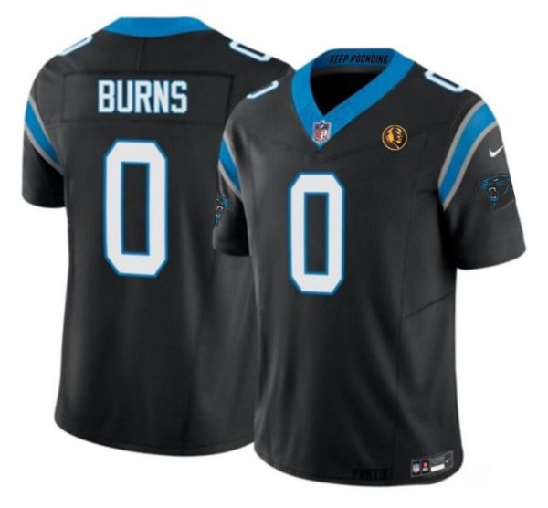 Men Carolina Panthers #0 Brian Burns Black 2023 F.U.S.E. With John Madden Patch Vapor Limited Stitched Football Jersey