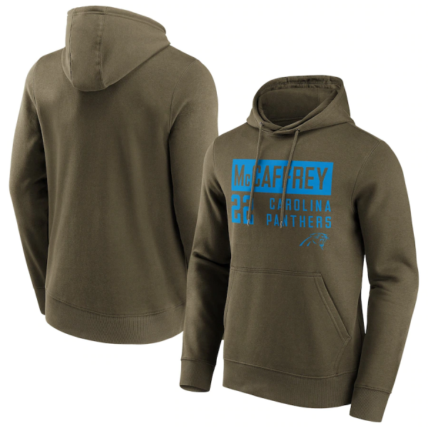 Men Carolina Panthers #22 Christian McCaffrey Fashion Name & Number Hoodie