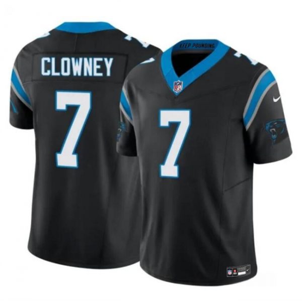 Men Carolina Panthers #7 Jadeveon Clowney Black 2024 F.U.S.E. Vapor Limited Stitched Football Jersey