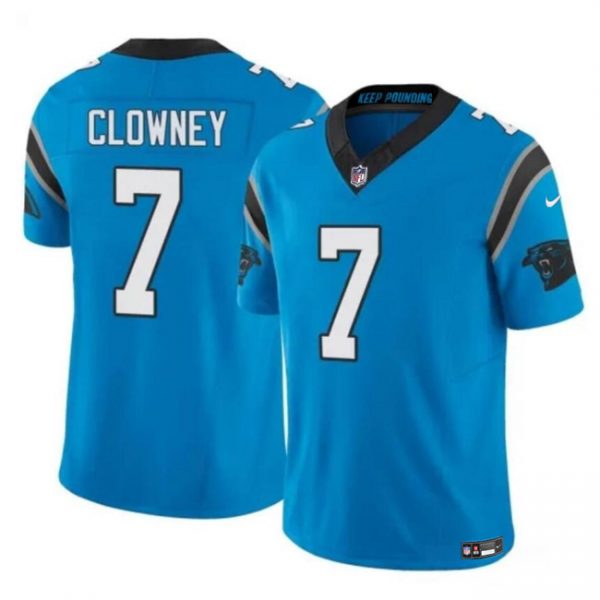 Men Carolina Panthers #7 Jadeveon Clowney Blue 2024 F.U.S.E. Vapor Limited Stitched Football Jersey