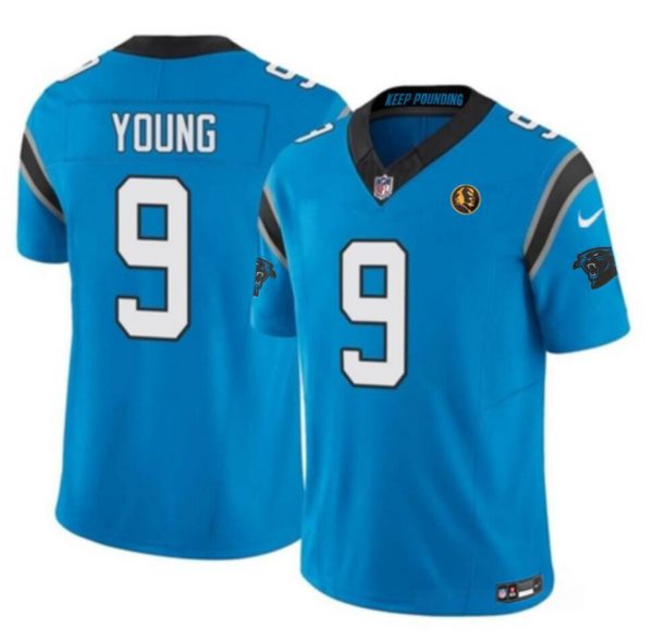 Men Carolina Panthers #9 Bryce Young Blue 2023 F.U.S.E. With John Madden Patch Vapor Untouchable Stitched Football Jersey
