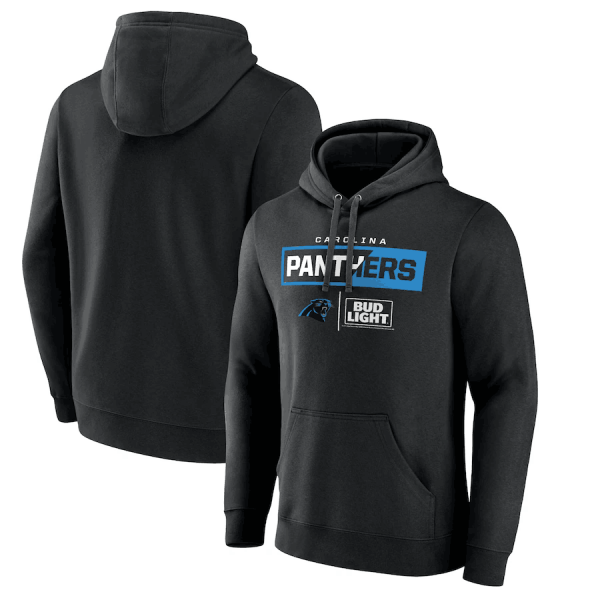 Men Carolina Panthers Black x Bud Light Pullover Hoodie