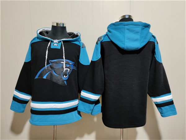 Men Carolina Panthers Blank Black Ageless Must-Have Lace-Up Pullover Hoodie