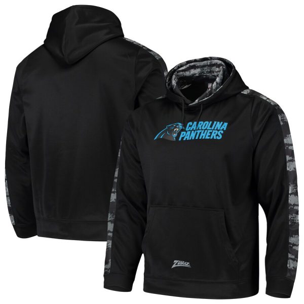 Men Carolina Panthers Zubaz Black Tonal Oxide Pullover Hoodie