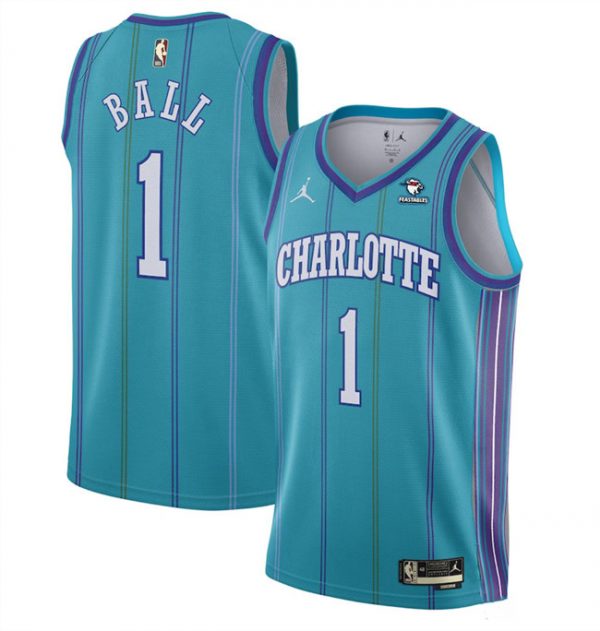 Men Charlotte Hornets #1 LaMelo Ball Blue Stitched Basketball Jersey