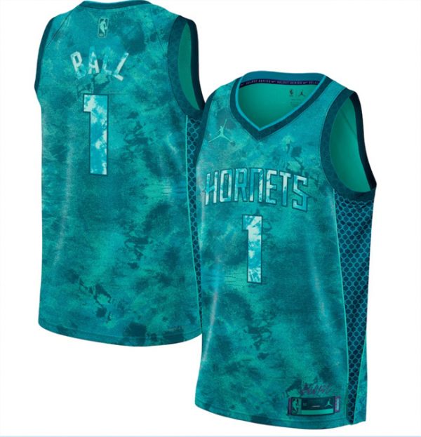 Men Charlotte Hornets #1 LaMelo Ball Teal Stitched Basketball Jersey