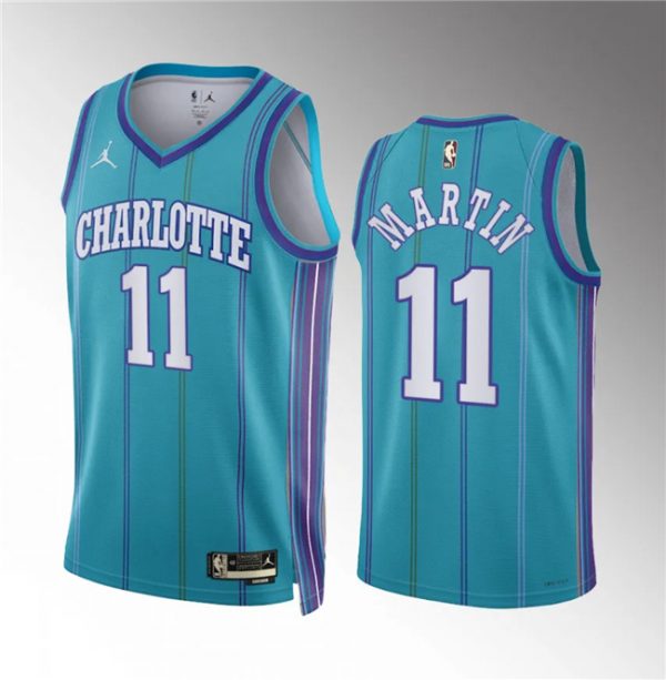 Men Charlotte Hornets #11 Cody Martin Teal 2023/24 Classic Edition Stitched Basketball Jersey