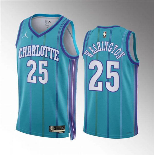 Men Charlotte Hornets #25 P.J. Washington Teal 2023/24 Classic Edition Stitched Basketball Jersey