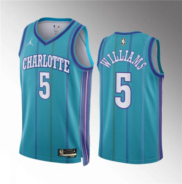 Men Charlotte Hornets #5 Mark Williams Teal 2023/24 Classic Edition Stitched Basketball Jersey