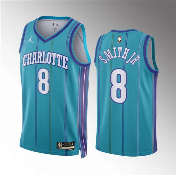 Men Charlotte Hornets #8 Nick Smith Jr. Teal 2023/24 Classic Edition Stitched Basketball Jersey