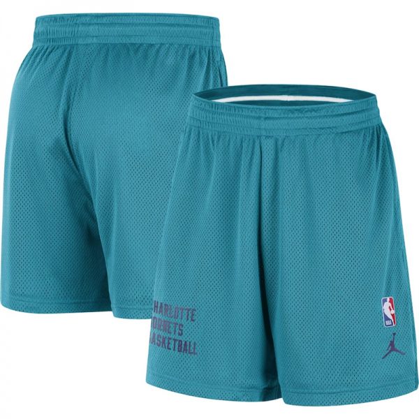 Men Charlotte Hornets Teal Warm Up Performance Practice Shorts(Run Small)