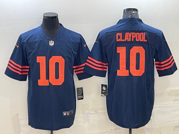 Men Chicago Bears #10 Chase Claypool Navy Color Rush Limited Stitched Football Jersey