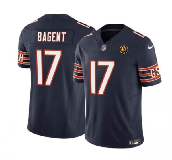 Men Chicago Bears #17 Tyson Bagent Navy 2023 F.U.S.E. With John Madden Patch Vapor Limited Stitched Football Jersey