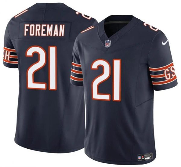 Men Chicago Bears #21 D'Onta Foreman Navy 2023 F.U.S.E. Vapor Stitched Football Jersey
