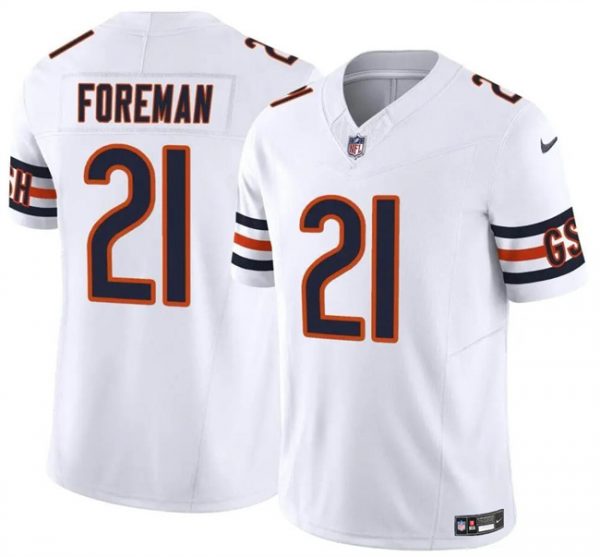 Men Chicago Bears #21 D'Onta Foreman White 2023 F.U.S.E. Vapor Stitched Football Jersey