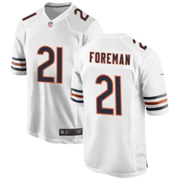 Men Chicago Bears #21 D'Onta Foreman White Stitched Game Football Jersey