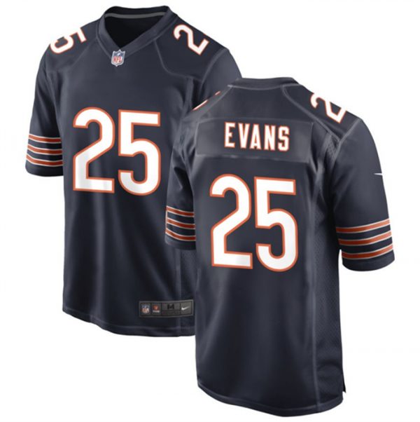 Men Chicago Bears #25 Darrynton Evans Navy Stitched Game Football Jersey