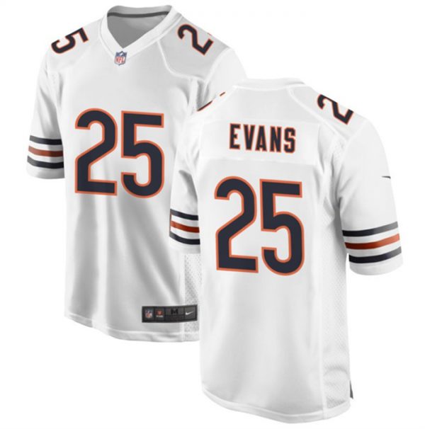 Men Chicago Bears #25 Darrynton Evans White Stitched Football Game Jersey