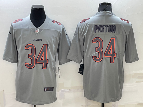 Men Chicago Bears #34 Walter Payton Grey Atmosphere Fashion Stitched Jersey