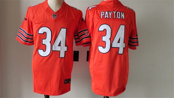 Men Chicago Bears #34 Walter Payton Orange 2023 F.U.S.E. Limited Stitched NFL Jersey