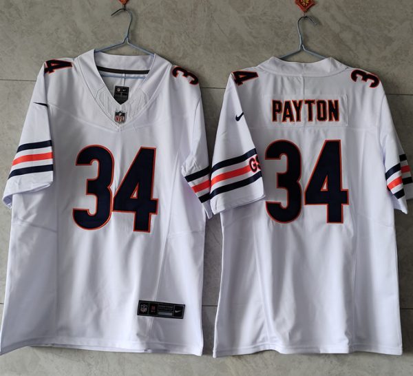 Men Chicago Bears #34 Walter Payton White 2023 F.U.S.E. Vapor Untouchable Limited Stitched Football Jersey