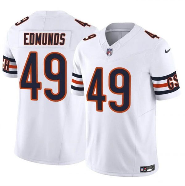 Men Chicago Bears #49 Tremaine Edmunds White 2023 F.U.S.E. Vapor Stitched Football Jersey