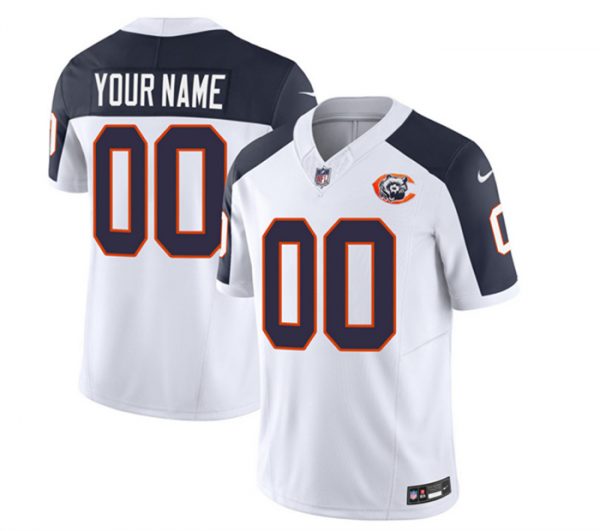 Chicago Bears Active Player Custom 2023 F.U.S.E. White/Navy Throwback Limited Stitched Football Jersey