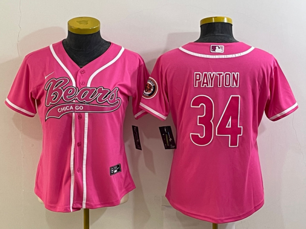 Chicago Bears Active Player Custom Pink Cool Base Stitched Baseball Jersey