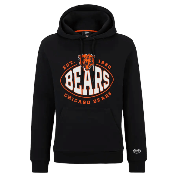 Men Chicago Bears Black BOSS X Touchback Pullover Hoodie