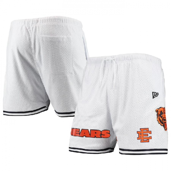 Men Chicago Bears Pro White/Black Mesh Shorts