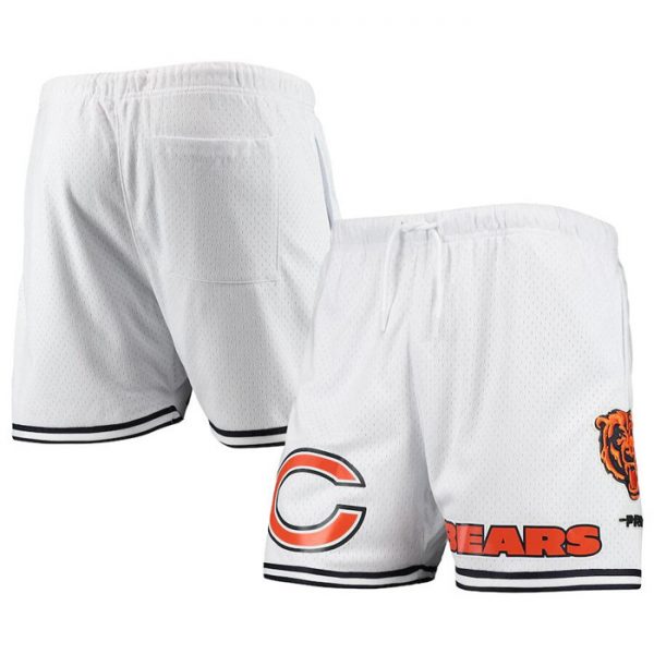 Men Chicago Bears White Mesh Shorts