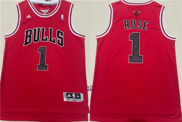 Men Chicago Bulls #1 Derrick Rose Red Stitched Basketball Jersey