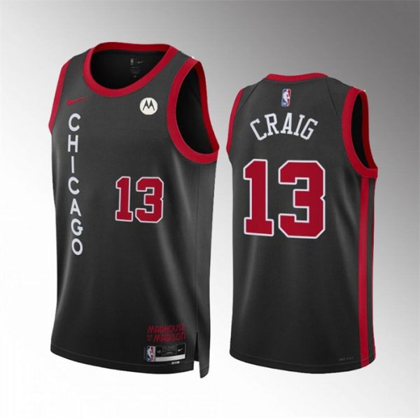 Men Chicago Bulls #13 Torrey Craig Black 2023/24 City Edition Stitched Basketball Jersey