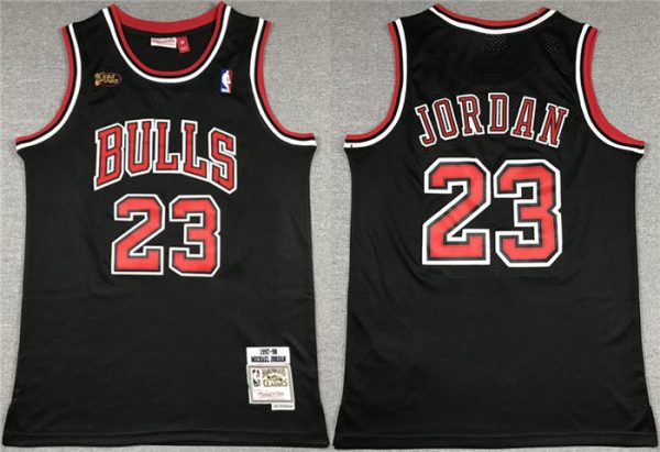 Men Chicago Bulls #23 Michael Jordan Black 1997-98 Stitched Jersey