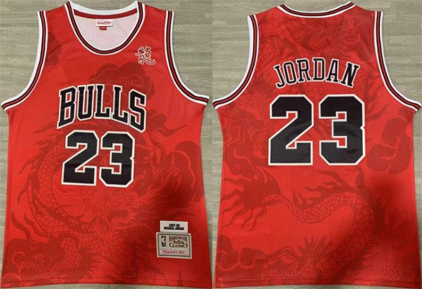 Men Chicago Bulls #23 Michael Jordan Red 1997-98 Throwback Stitched Basketball Jersey