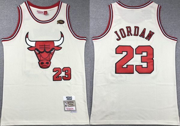 Men Chicago Bulls #23 Michael Jordan White Stitched Basketball Jersey
