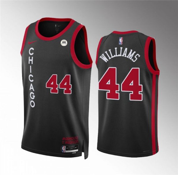 Men Chicago Bulls #44 Patrick Williams Black 2023/24 City Edition Stitched Basketball Jersey