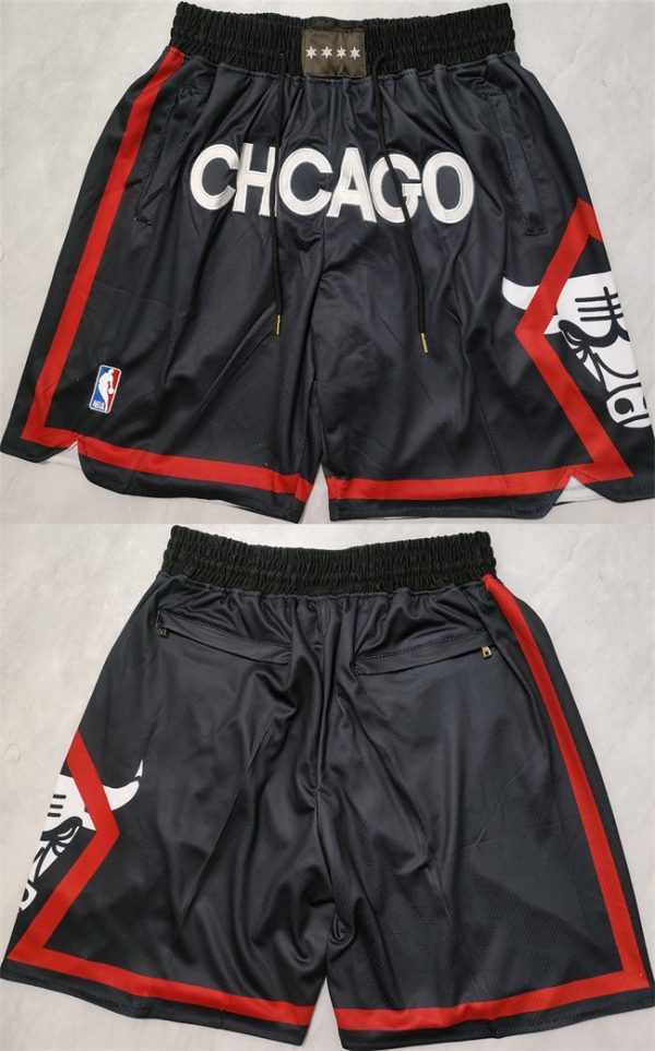 Men Chicago Bulls Black City Edition Shorts (Run Small)