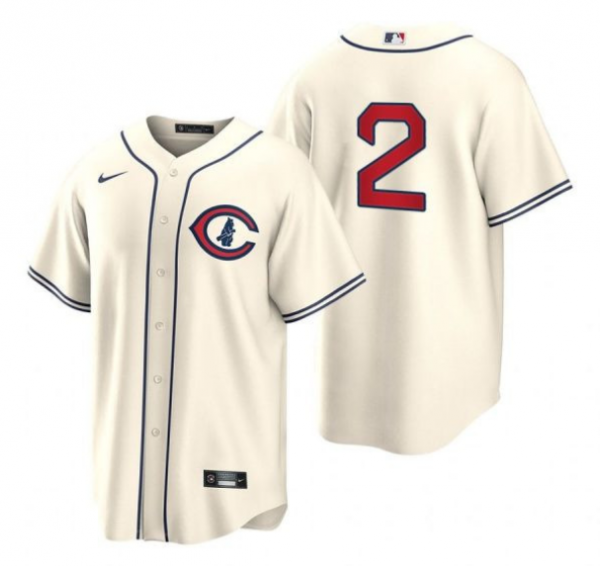 Men Chicago Cubs #2 Nico Hoerner 2022 Cream Field of Dreams Cool Base Stitched Baseball Jersey