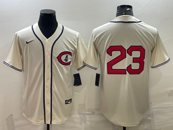 Men Chicago Cubs #23 Ryne Sandberg 2022 Cream Field of Dreams Cool Base Stitched Baseball Jersey
