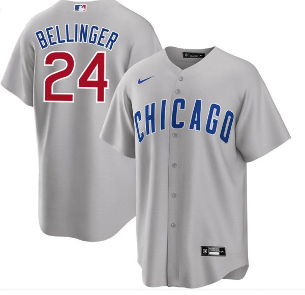 Men Chicago Cubs #24 Cody Bellinger Grey Cool Base Stitched Jersey