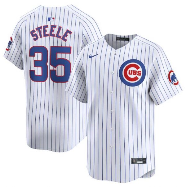 Men Chicago Cubs #35 Justin Steele White 2024 Home Limited Stitched Baseball Jersey